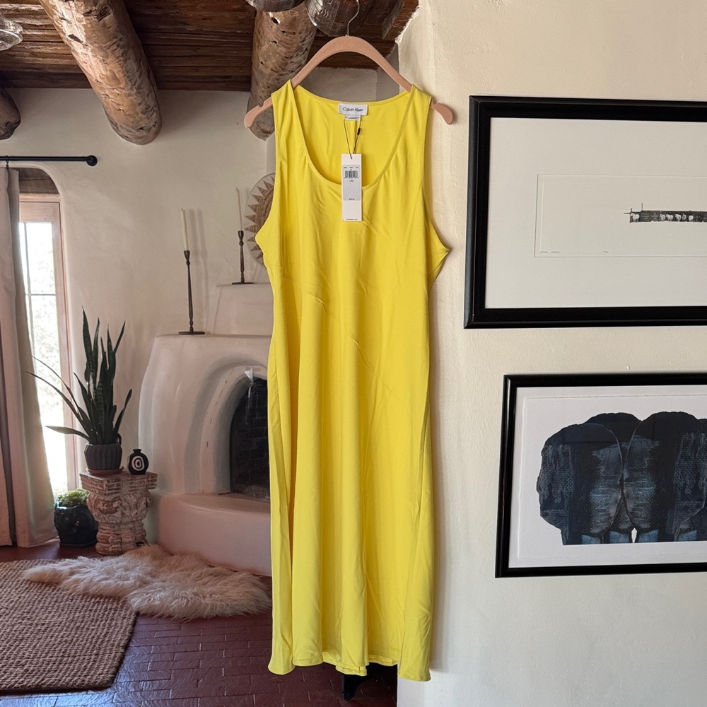 Calvin Klein Yellow Midi Dress